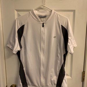 SUGOI Cycling Shirt White Grey With Pockets Compression Full Zip Men’s Size XL